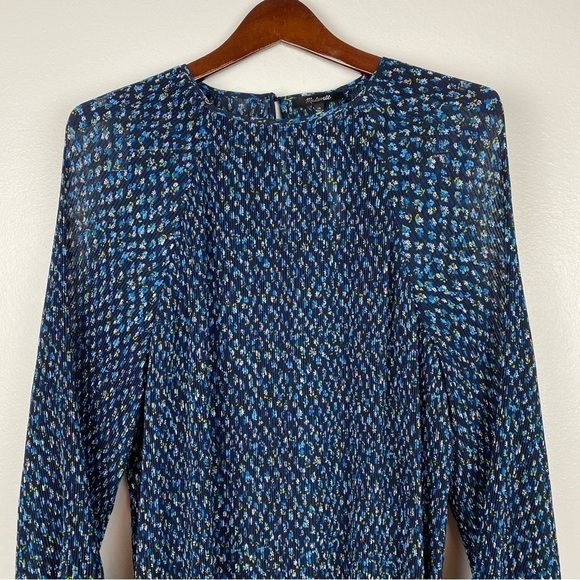 Madewell Crinkle Georgette Flared Hem Mini Dress Floral Blue Plus Size 1X NWT - Picture 7 of 13